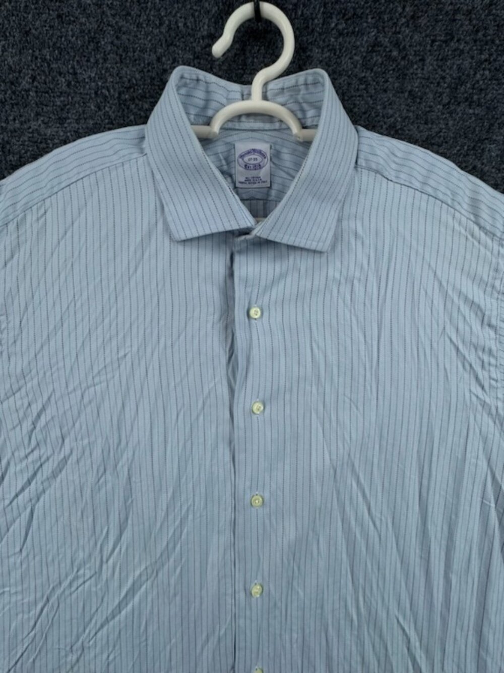 Brooks Brothers French Cuff USA Men Blue 17 35 Striped Cotton Shirt Long Sleeve